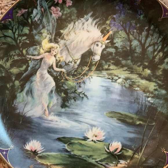 Set of 5 Unicorn Collector Plates Forest Enchantment Silvery Splashes Twilling - Picture 14 of 16